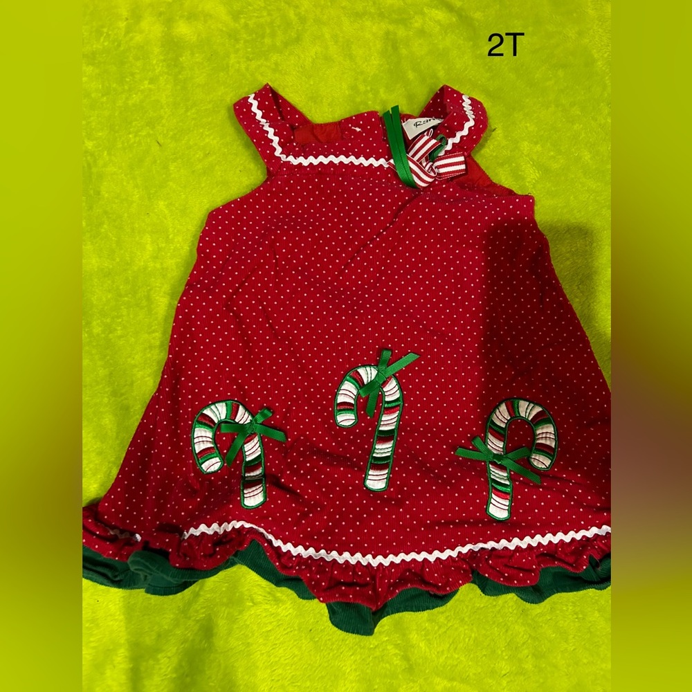 2 T candy cane dress